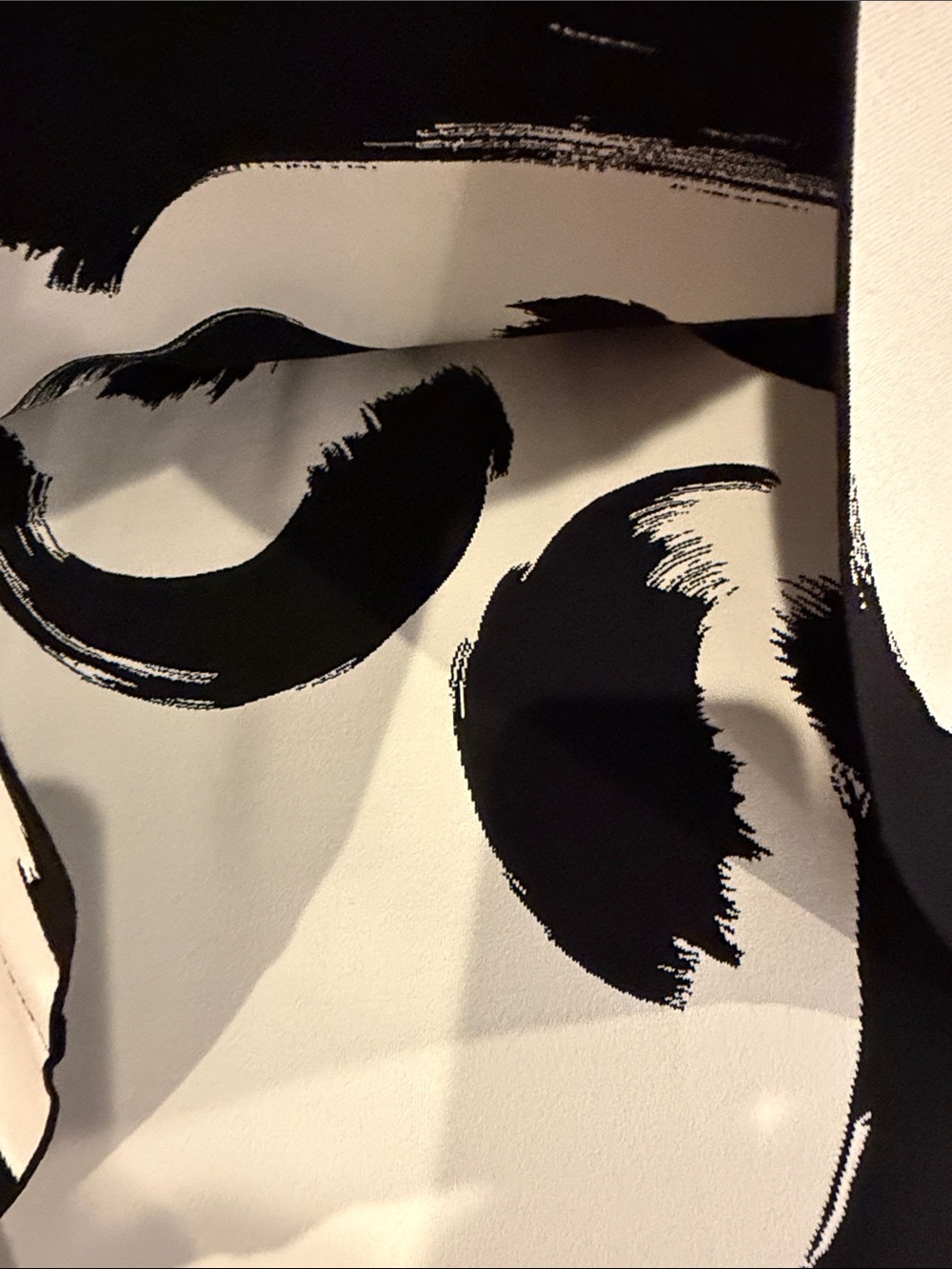 Celine Runway Black and Cream Abstract Brushstroke Tank Dress/Top - Picture 12 of 16